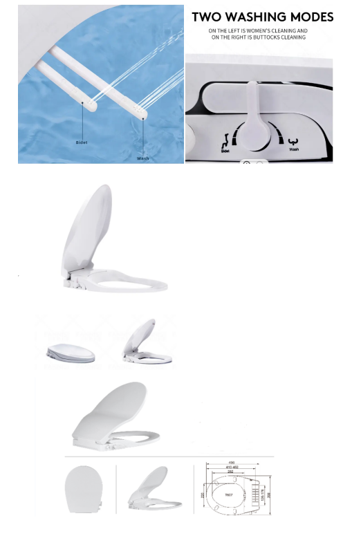 Non Electric Manual Bidet PP Toilet Cover White Modern Design Style With Dual Nozzles