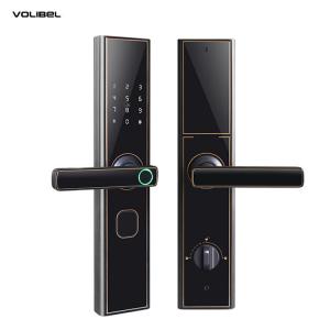 Quality 300mm Fingerprint Gate Lock FCC Black Digital Door Lock For Home Hotel wholesale