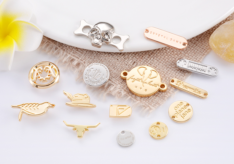 Gold Plated Metal Plate Logo Customized for Women Bags Accessories Handbag Label