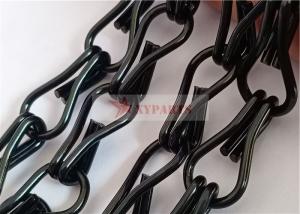 China 2.0x12x24mm Aluminum Alloy Chain Link Fly Curtain Black Color For Windows Or Doors on sale