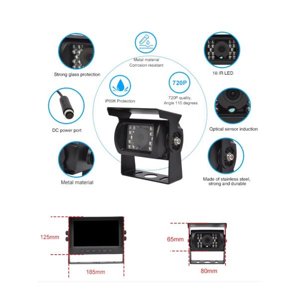 Professional 4CH 1080P MDVR For Trucks With 7" Monitor 4G/GPS Waterproof Camera & Reverse Aid - All-In-One Fleet Management Solution