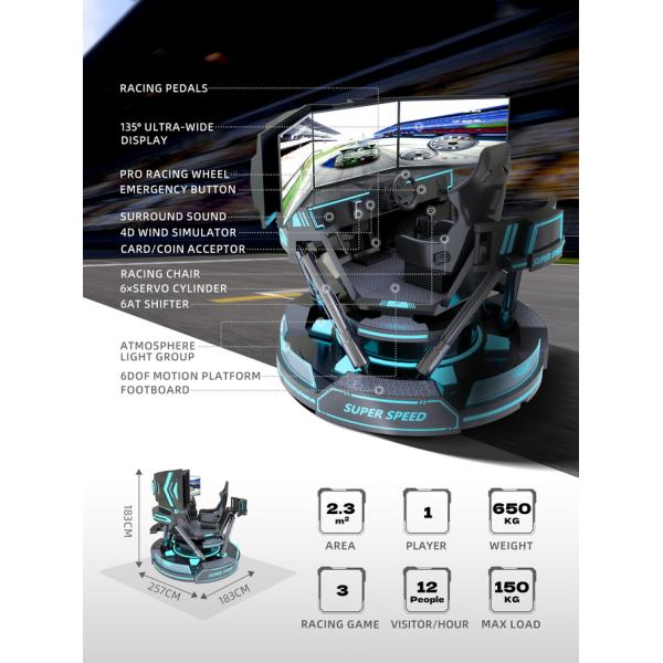 Hydraulic 4d Car Racing Simulator Game Machine 6dof Motion Platform Driving Simulator