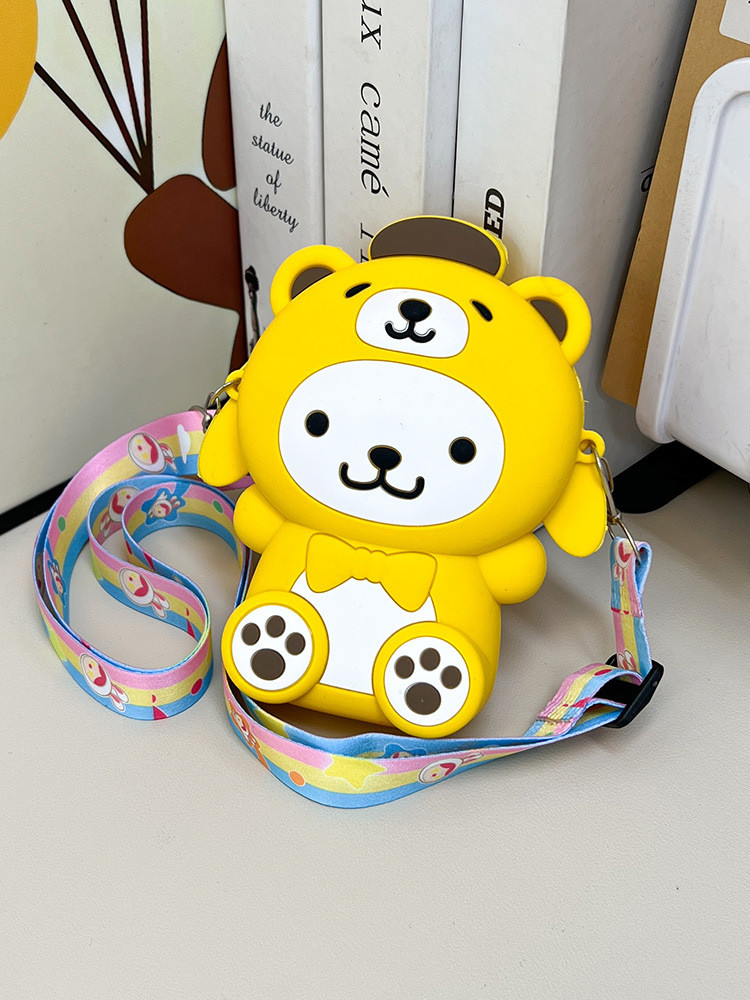 Kawaii Crossbody Bag Cute Shoulder Bag Cartoon Animal Silicone Bag Anime Purse Wallet Girls Kids Birthday Christmas Gift