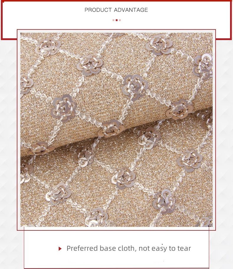 Sequin Bright Flower Glitter PU Leather Eco friendly 100% Polyurethane Leather