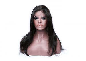 Quality 100% Brazilian Human Hair Full Lace Wigs , Natural Looking Human Hair Wigs Black Color wholesale