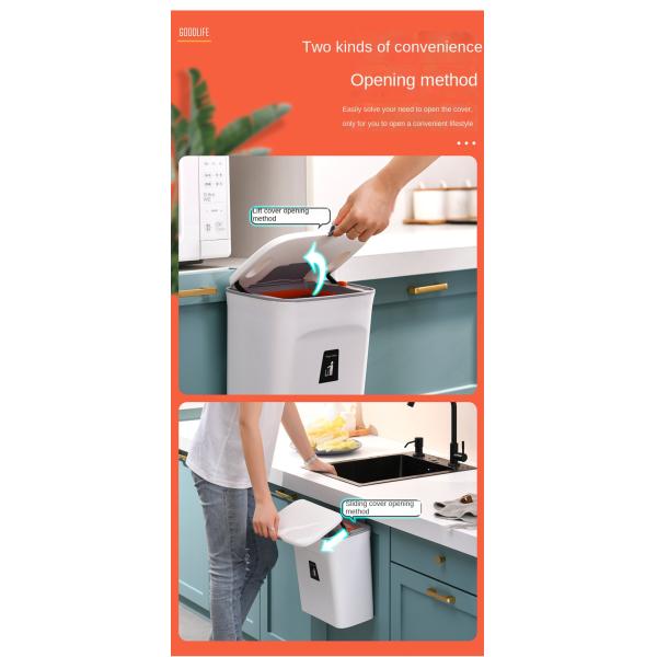 Home Cabinet Door Toilet Bathroom Living Room Kitchen Hanging Creative Sanitary Bucket Wastebasket Slide Wall Hanging Trash Can