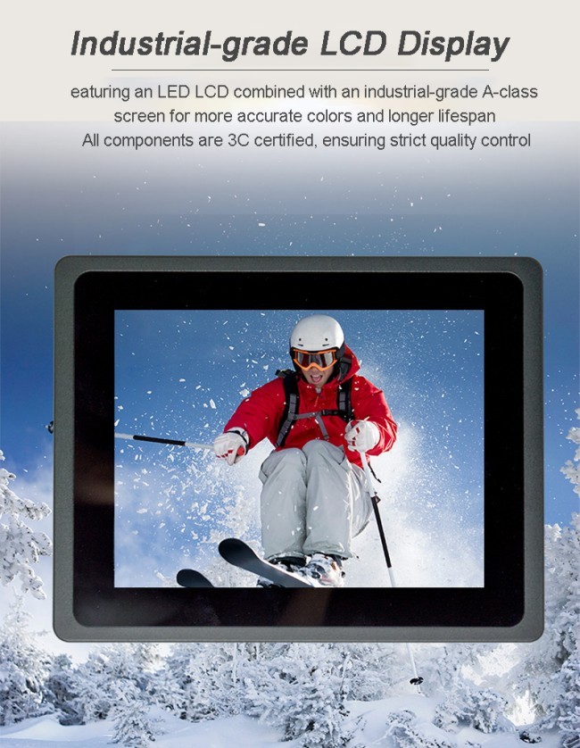13.3 inch OEM TFT Front-mount capacitive industrial all-in-one computer screen IP65 Open Frame Embedded Touchscreen Monitor Panel Pc