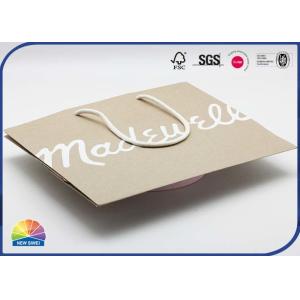 4C Print Kraft Paper Bags Matte Lamination With Cotton Handles