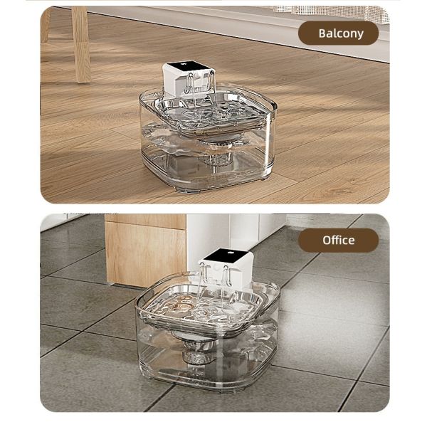 4.5L Large Automatic Pet Water Feeder Eco-Friendly Plastic Stainless Steel Waterproof Automatic Cat Dog Drinking Bowl Unplugged