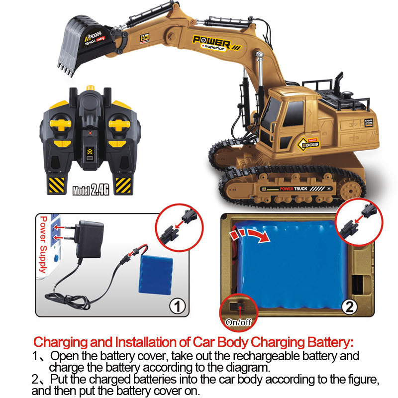 Simulation 1 18 Scale Excavator Toy Large Electric Construction Vehicle for Children