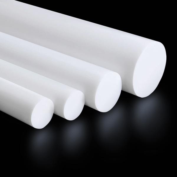 Extruded Pure White PTFE Rods Customized Size Corrosion Resistant