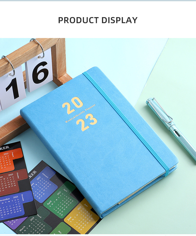 Custom A5 Printed Pu Hardcover Notebook With Elastic Band For Business Customized Logo