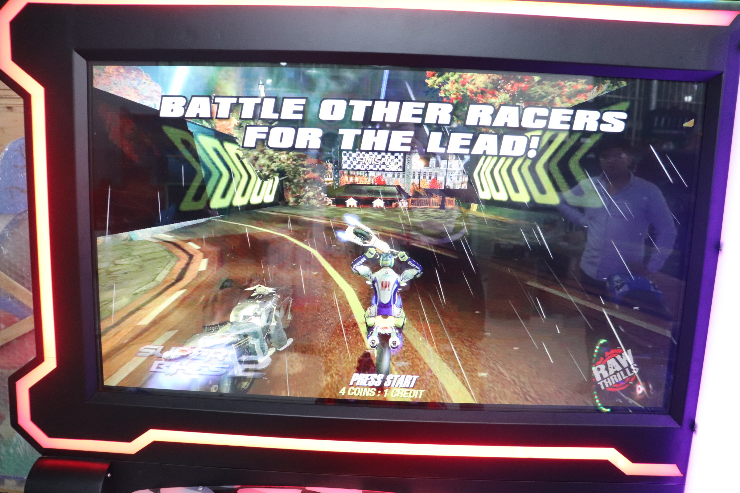 42 " LCD Super Motorbike Arcade Machine , Large Racing Game Simulator Machines