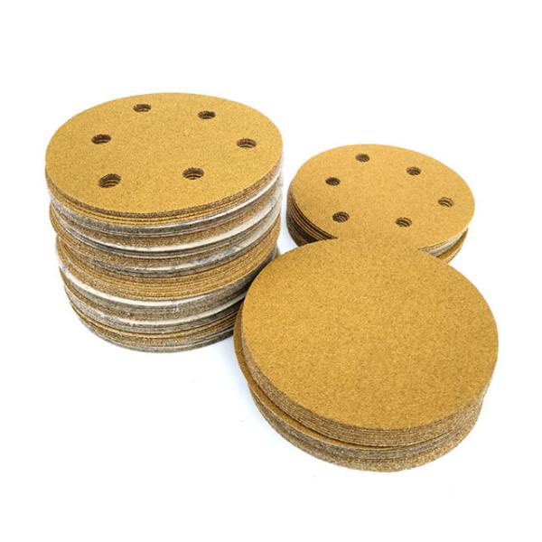 Customized Support 6 inch Yellow Flocking Round Sanding Disc for Automotive Grinding