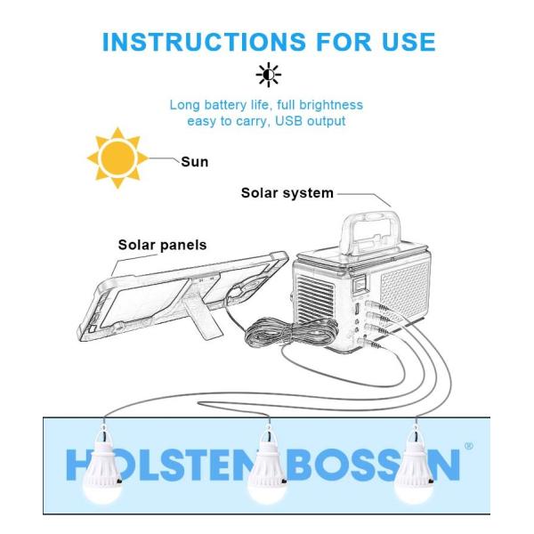 Small Solar Lighting System Kit With 3 Bulbs, Outdoor Camping Lights