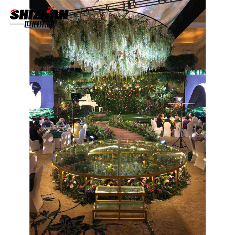 Wedding Glass Stage Ceremony Swimming Pool Floor Acrylic Transparent Mobile Stage Platform