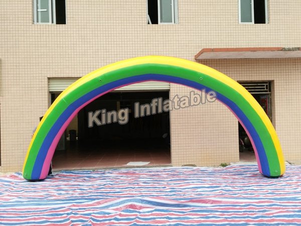 Colorful Oxford Fabric Rainbow Inflatable Arches For Event Entrance