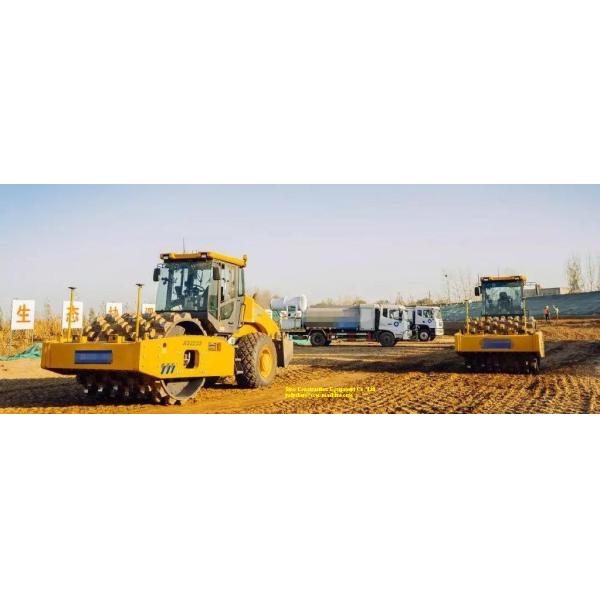 Road Vibratory Roller 22 Ton Mechanical Single Drum XS223J Shangchai Engine 136Kw