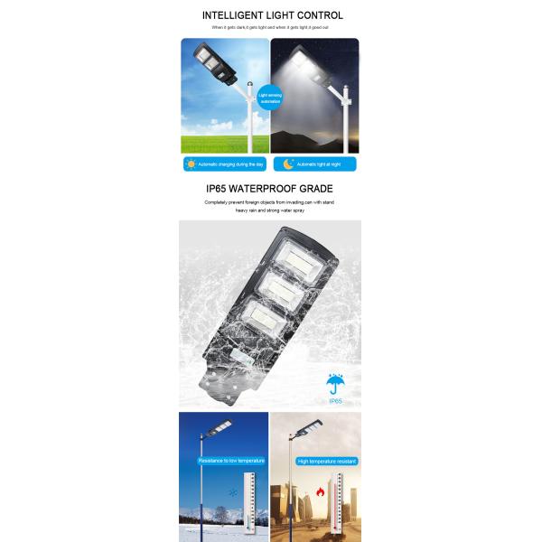 300W 60pcs Solar Flood Lights Remote Control LED Street Lights Security