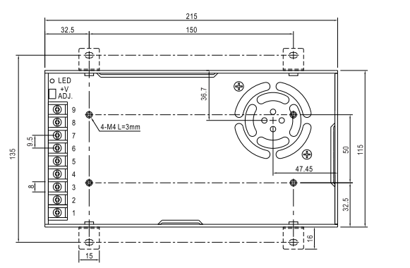 Universal AC Input LED Driver Power Supply LRS-350 Indoor Use MW Driver IP20
