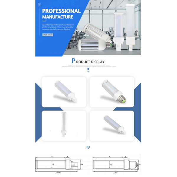1100-1300lm 2G11 Led Bulb 11w 12w Pl Lamp 220V 110V For Supermarket