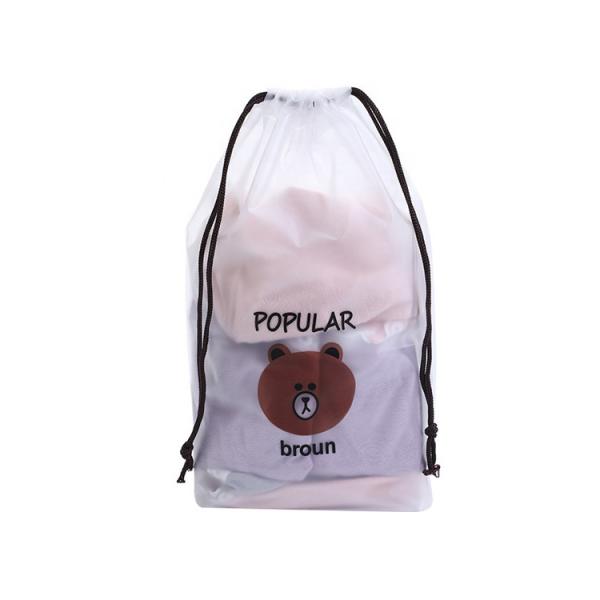 PE EVA Frosted Poly Drawstring Bags , Waterproof Small Plastic Drawstring Bags