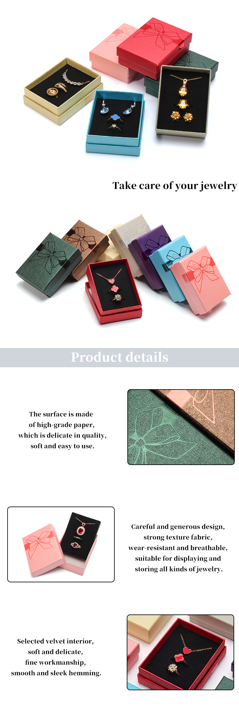 Customized Size Hanhong Logo Cardboard Paper Gift Jewelry Box Drawer Presentation