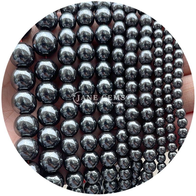 Wholesale Natural Gemstone Round Loose Beads 8mm Hematite Loose Beads Lava Stone Round Agate Beads Spacers for Jewelry M