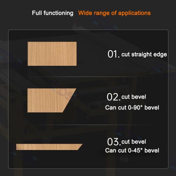 Portable Small Mini Sliding Table Saw Machines 45 Degree Double Blade Panel 440v