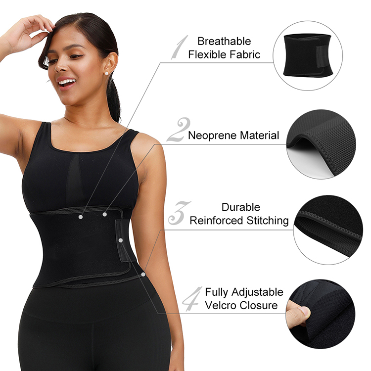 Standard Thickness HEXIN OEM Service 2020 Womens Waist Trainer Neoprene Waist Trimmer
