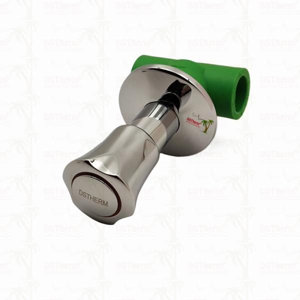 PN25 PPR Stop Valve 20-40mm Chrome Plated with Anti-Slip Handle