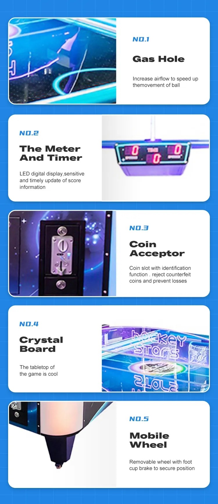 Coin Operated Ice Arcade Air Hockey Table Machine Indoor OEM