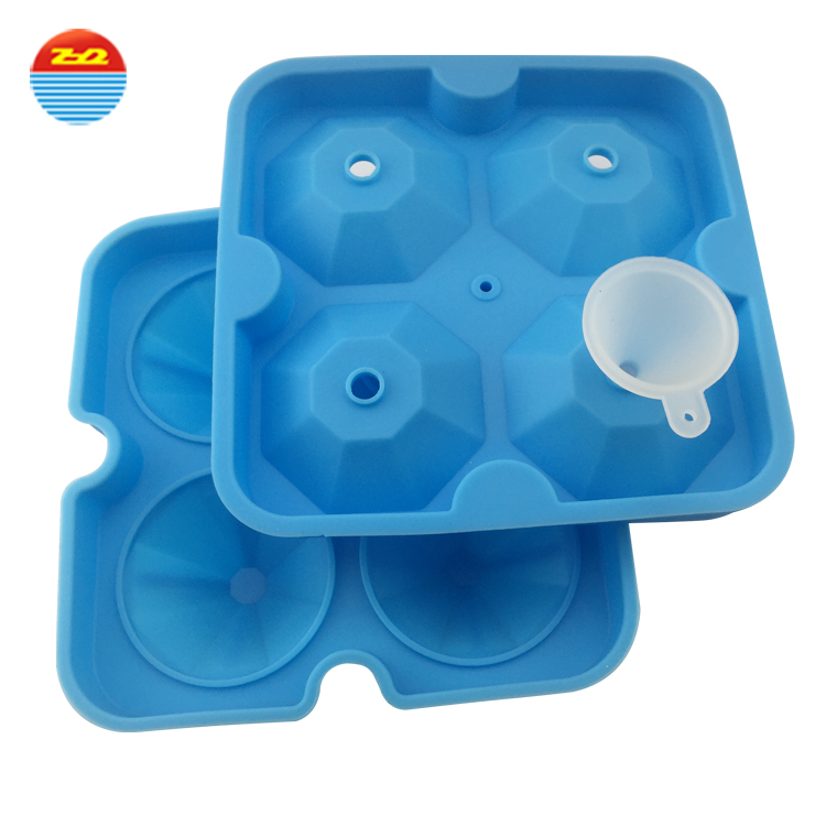 Diamond large wholesale non plastic custom bpa free personalized silicone ice cube tray mold ice cube container with lid