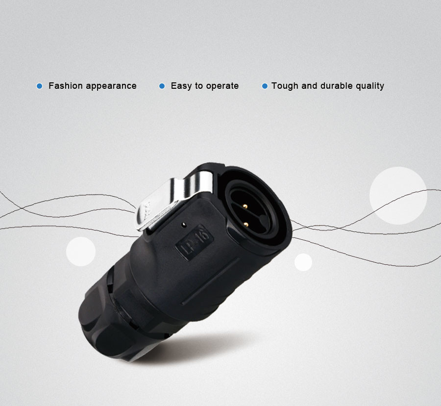 Bulkhead IP68 waterproof 12v dc panel mount plug socket power connector manufacturer 2 pin electric plug