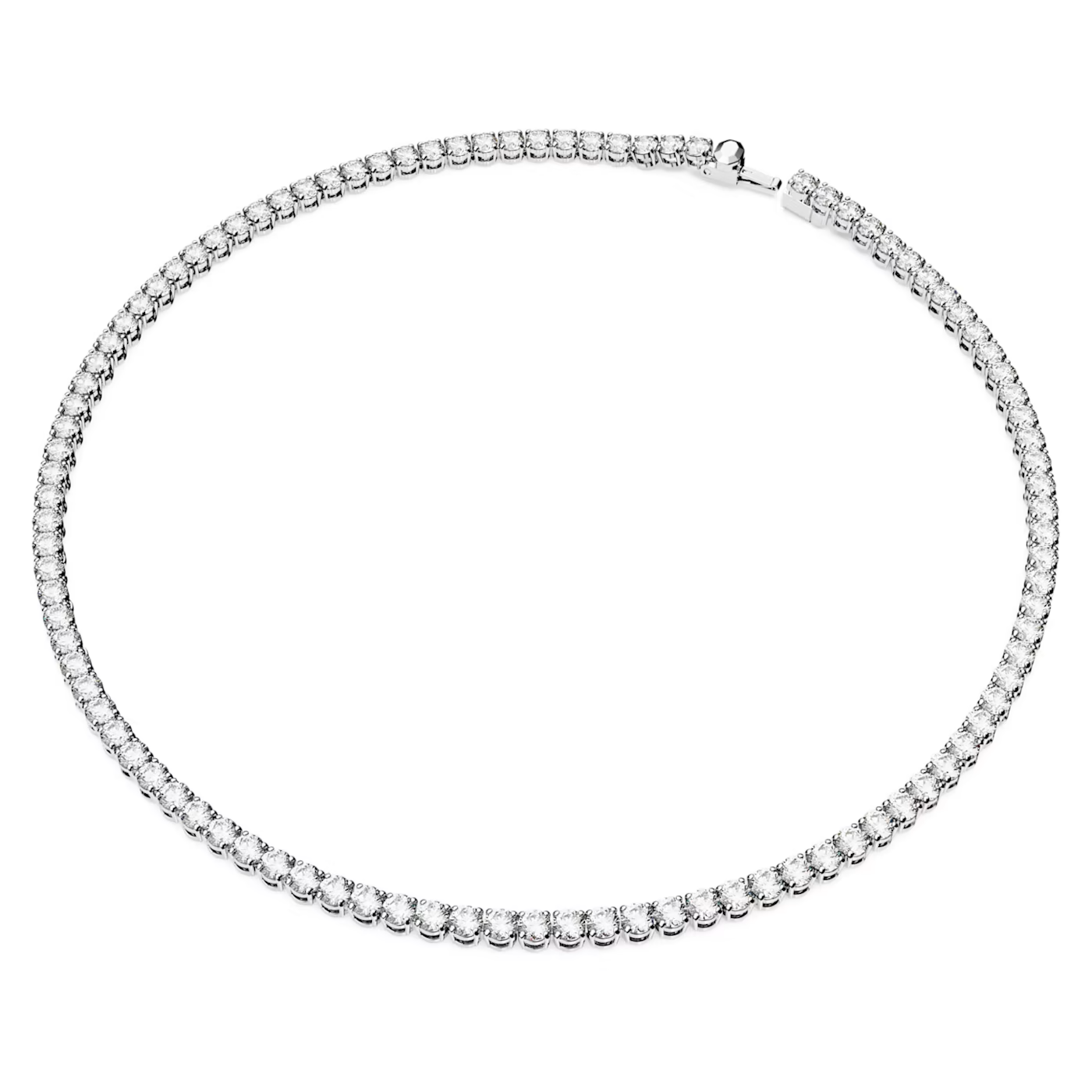 Matrix Tennis Necklace Round Cut Small Pink White Yellow Gold-tone Plated