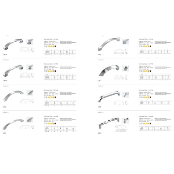 Solid 304 Stainless Steel Handles Kitchen Drawer Cabinet Wire Pull Tube Bar