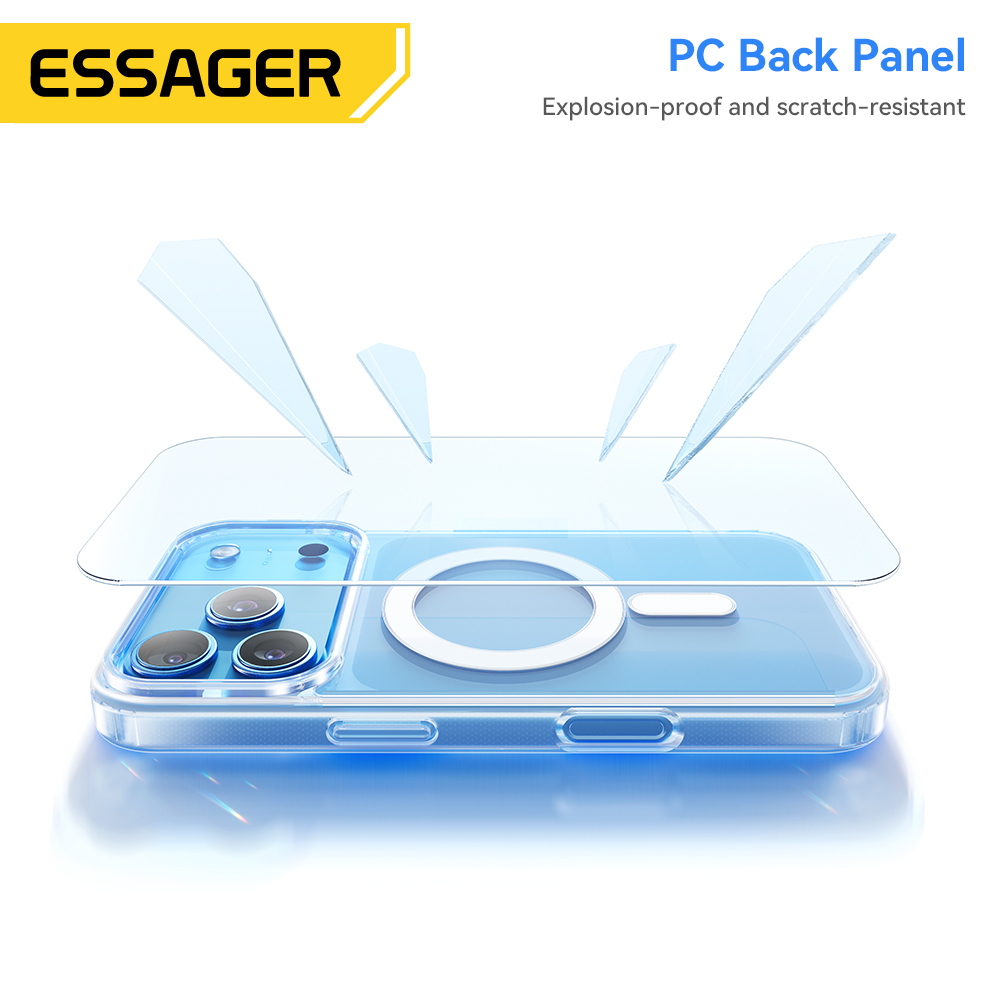 iPhone 17 Air Pro Max Transparent Magnetic Case TPU PC