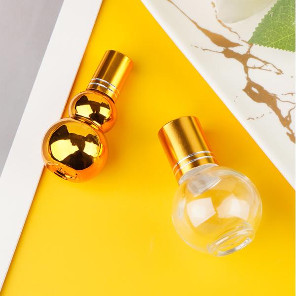 Luxury UV Golden Gourd Shape Metal Roller Ball Essential Oil Empty Roller Bottles 50ml 100ml
