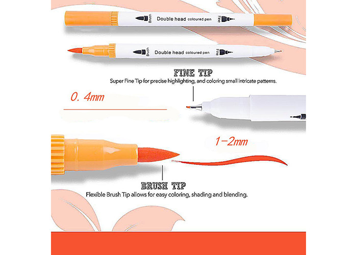 Amazon double head hook line color marker soft head watercolor pen for children gift painting set