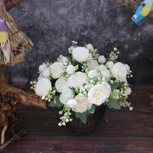 Rayon Artificial Silk Flowers Peony Bouquet Home Decoration custom