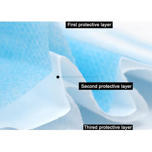 Anti Bacteria Disposable Non Woven Face Mask , 3 Ply Earloop Medical Mask