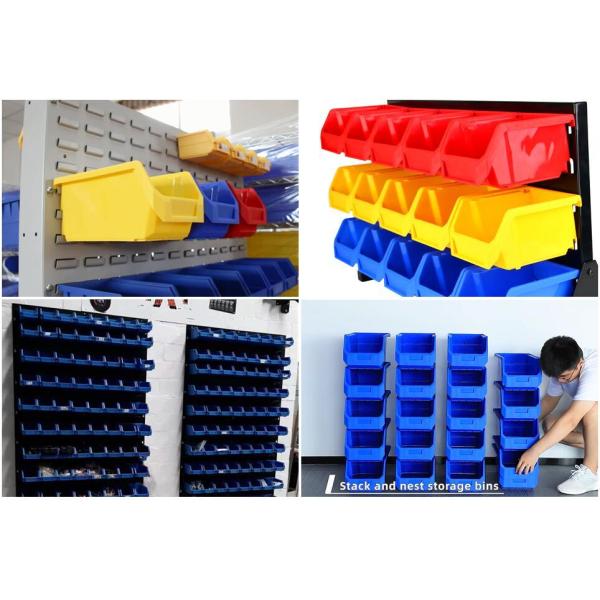 Small Parts Storage Solution Virgin Plastic PP Stack Hang Bins For Organizing Storage Boxes & Bins For Tool & Packaging Use