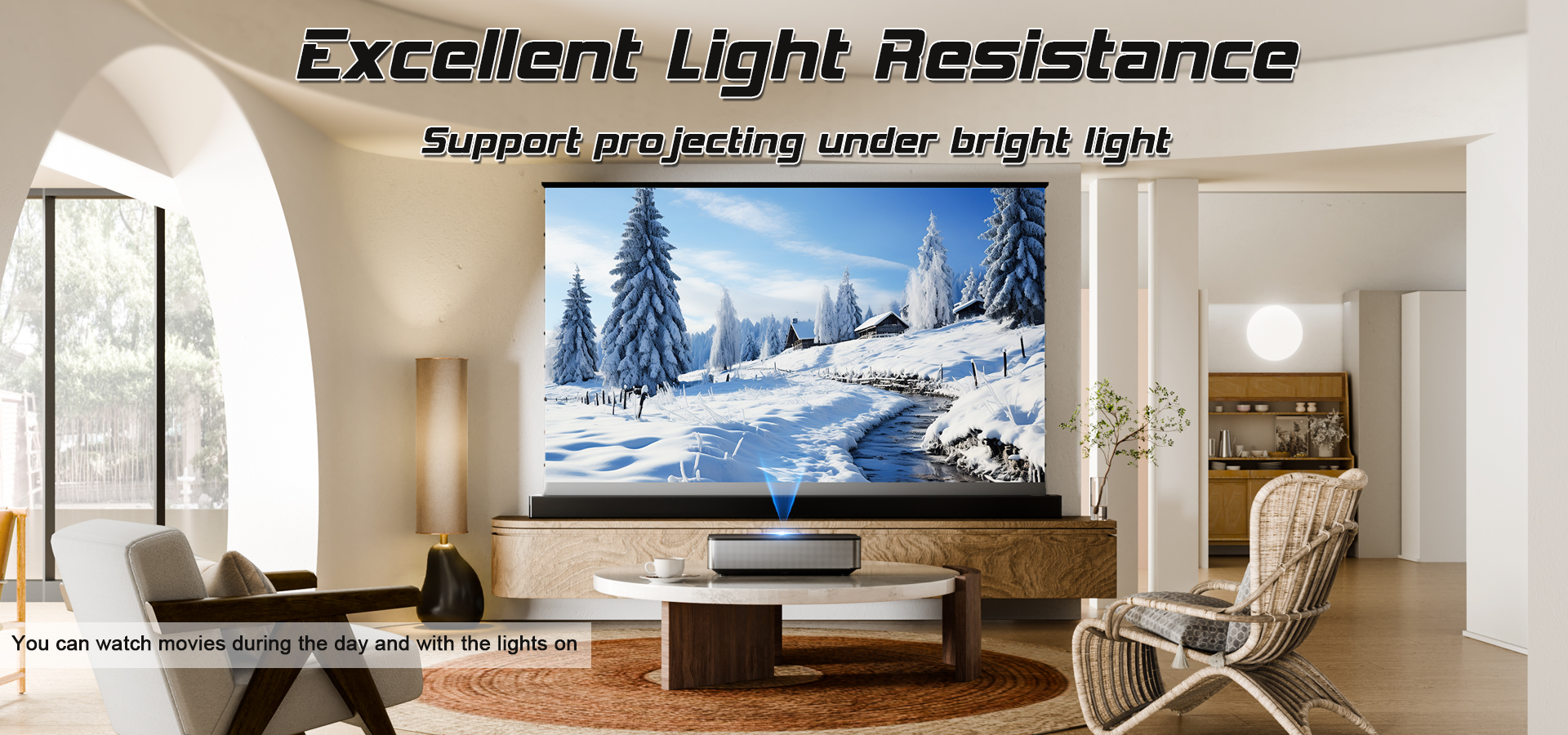 PVC Motorized Projection Screens 90 Inch Screen For Ultra Short Throw Projector