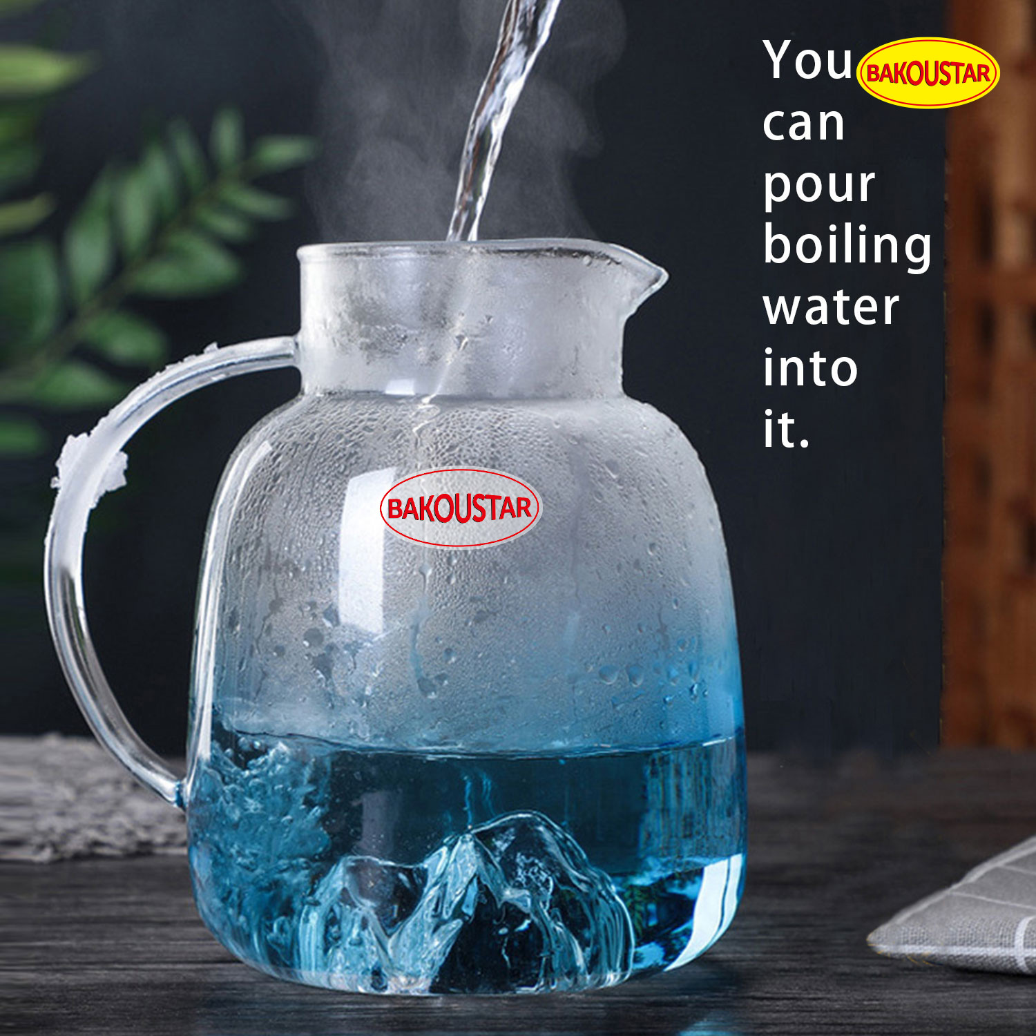 Clear 1800ml Borosilicate Heat Resistant Glass Teapot
