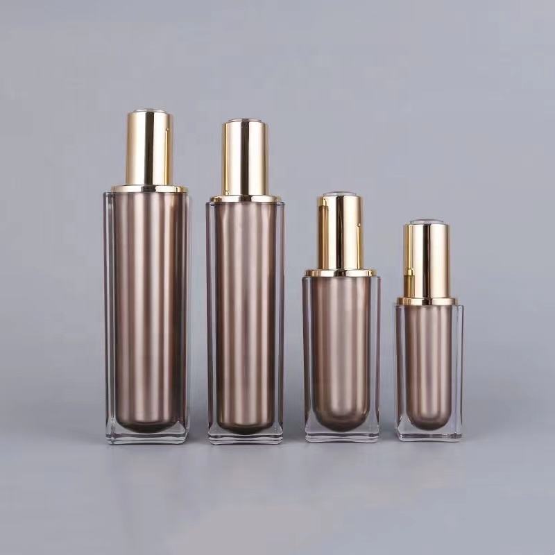 30ml Luxury Empty Gold Acrylic Spray Bottles Cream Jar For Serum Lotion