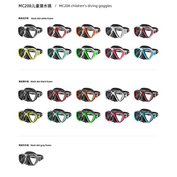 ODM Silicone PC Mirrored Youth Swim Mask And Snorkel Eco Friendly