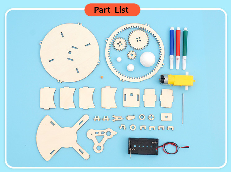 Science Earth Moon and Sun Solar Moving Orbit Experiment Wooden Color Model Toys Kids DIY Toys STEM astronomy Education