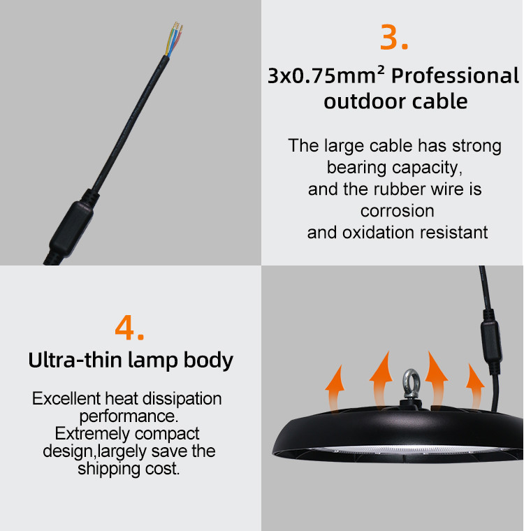 Single Package Size 60° 90° 120° Angle LED Highbay Light For Warehouse 47.5X47.5X16 Cm