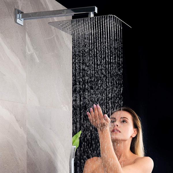 cUPC Bathroom Shower Mixer Set Settings Stainless Steel Shower Mixer Black Rainfall Water Saving Shower Head