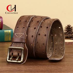 China Fashion Genuine Leather Strap Red Brown Black Khaki Coffee Color For Men on sale